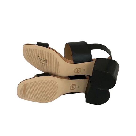 MICHAEL KORS NEW IN BOX BLACK LEATHER SLIP ON SANDAL SHOES SIZE 8M - Picture 5 of 8